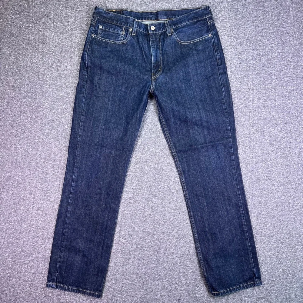 Levis 514 Jeans Mens 37x31 Dark Wash Blue Classic Casual Straight Denim Tag36x32